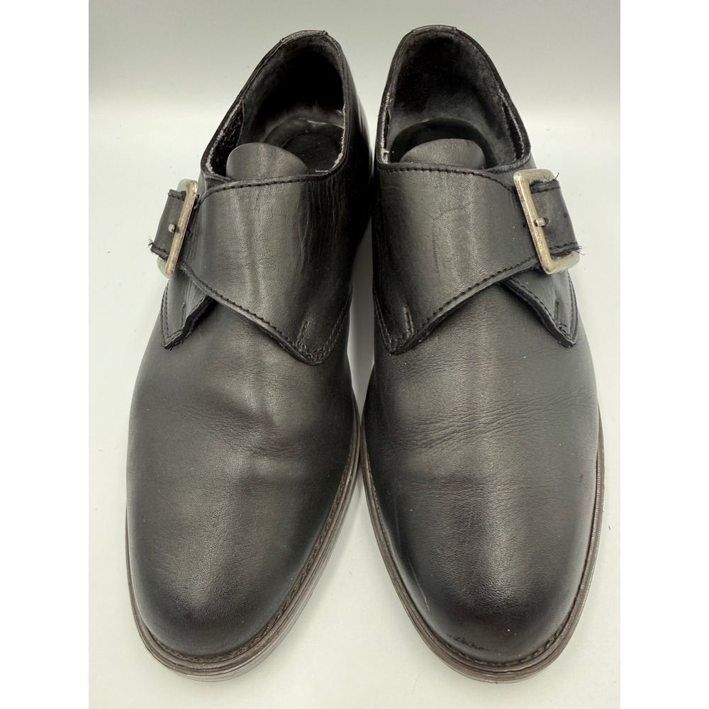 White Mountain Monk Strap Shoes Womens 8M Black Leather Single Buckle Loafers